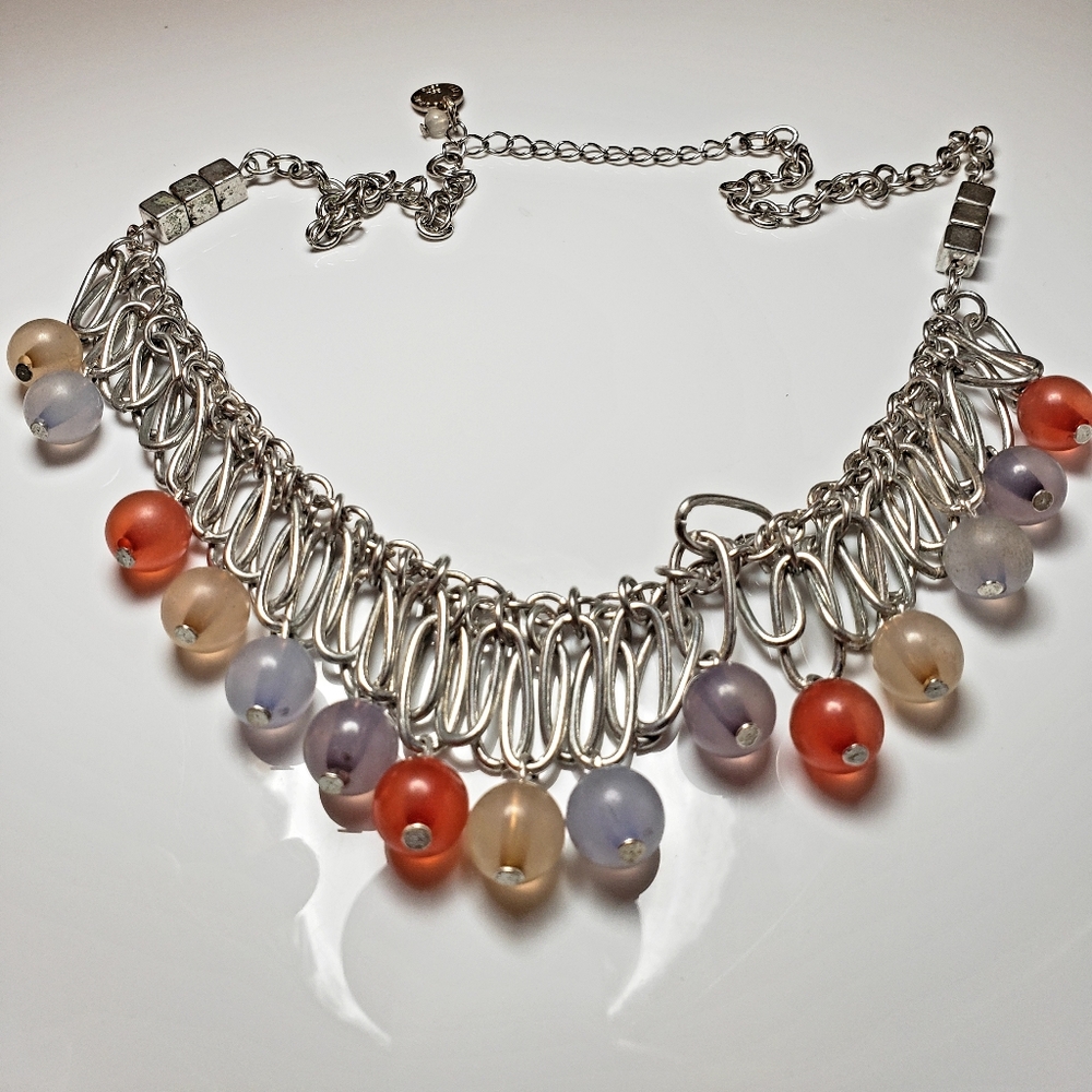 Multi color bead necklace